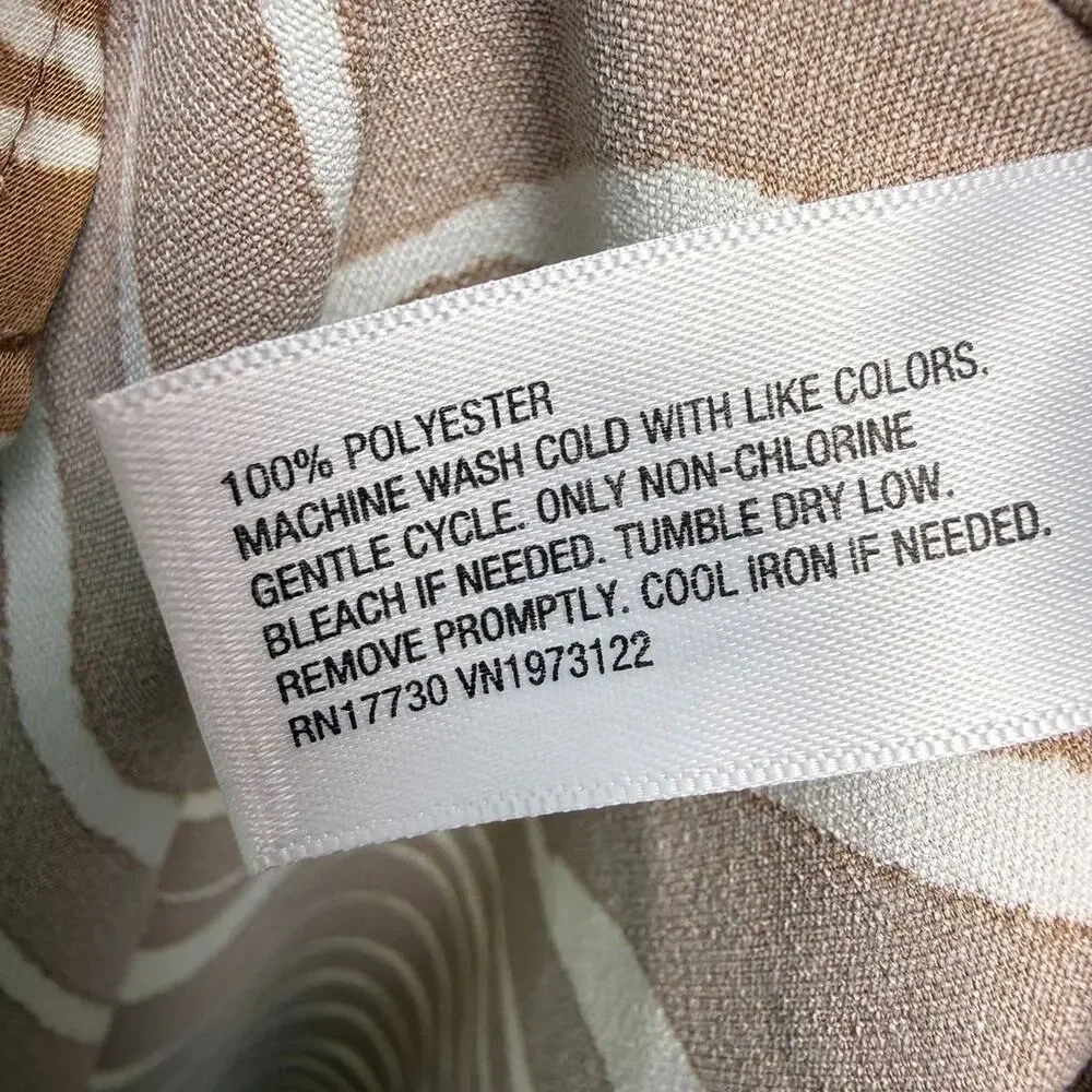 A New Day Animal Print V-Neck Sleeveless Midi Dress Womens Large Brown White - Picture 4 of 8